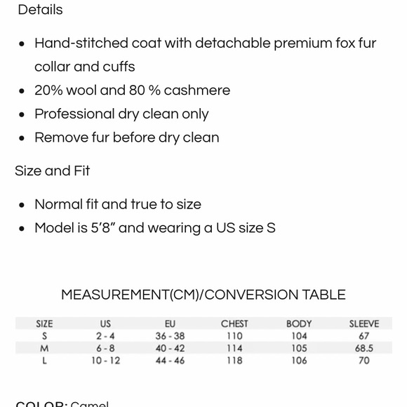 Pissenlit Wool+Cashmere, fox fur coat. S - Picture 15 of 15